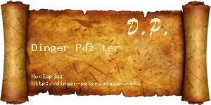 Dinger Péter névjegykártya