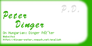 peter dinger business card